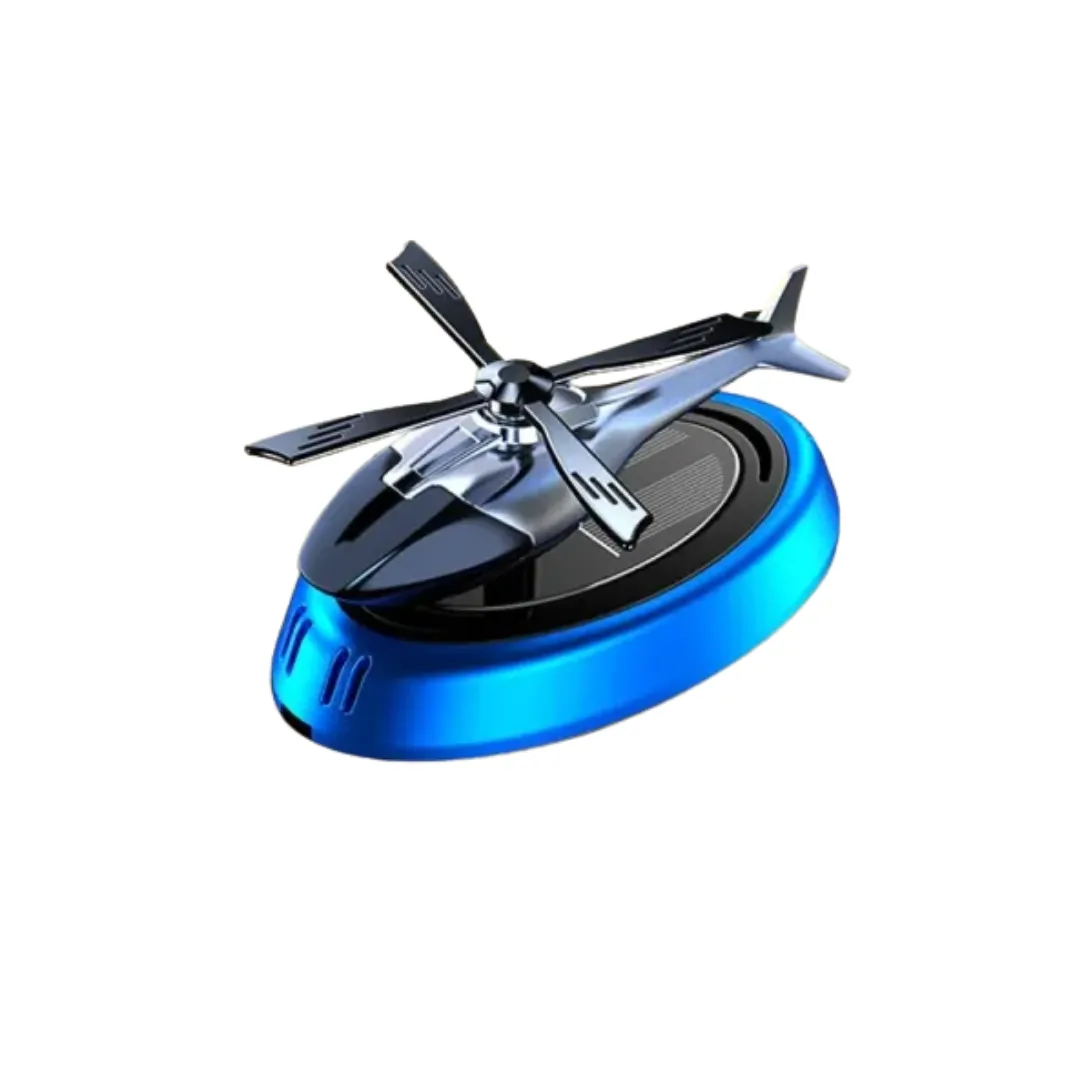 Solar Car Air Freshener Helicopter Auto Aromatherapy Sun Light Energy